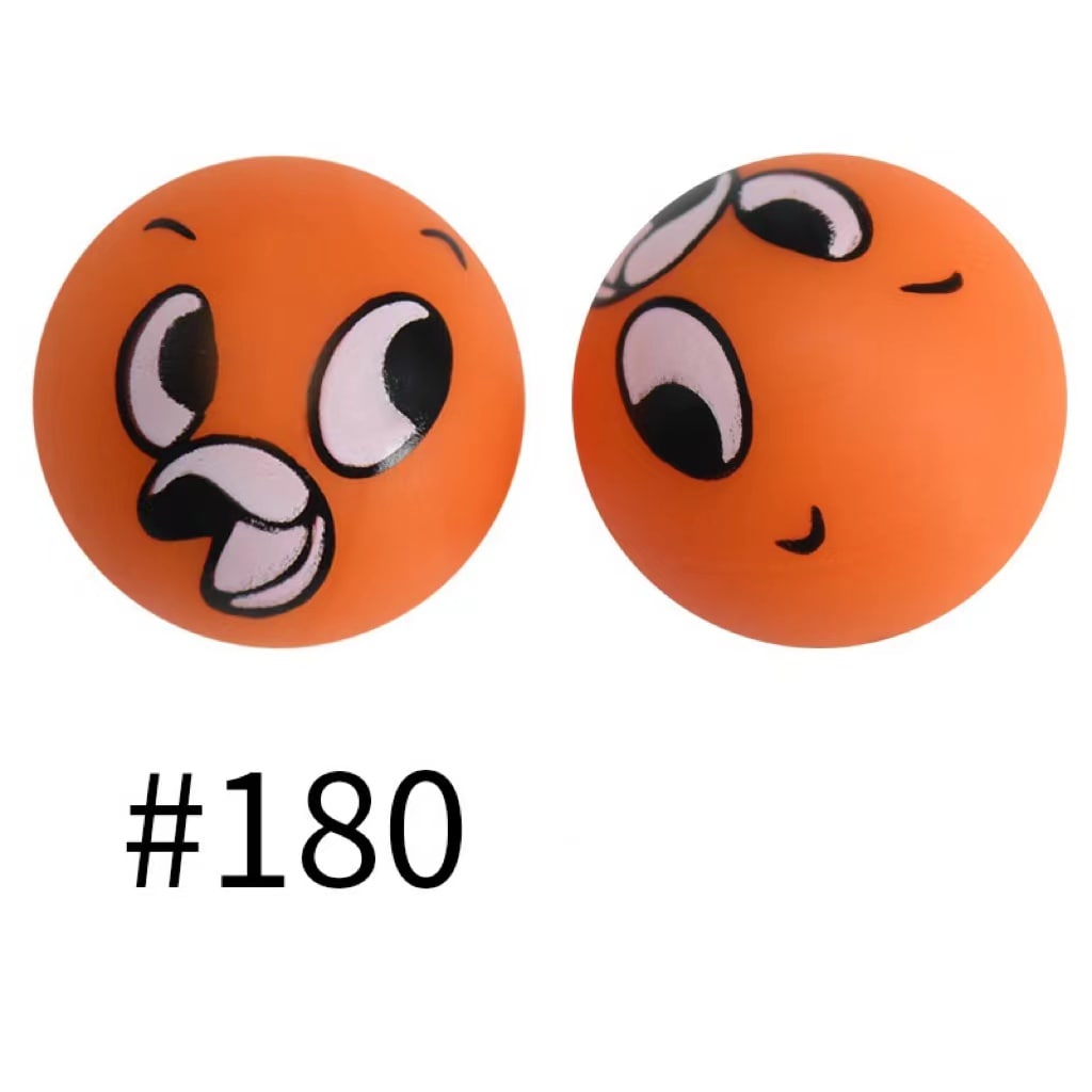 Orange Fox Printed Silicone Beads Number 180