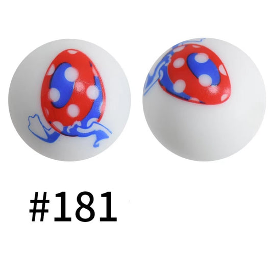 Walking Egg Printed Silicone Beads Number 181
