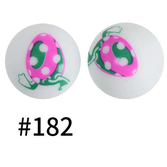 Walking Frog Egg Printed Silicone Beads Number 182