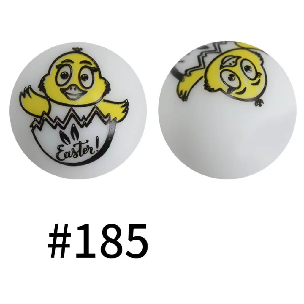 Easter Egg Duckling Printed Silicone Beads Number 185