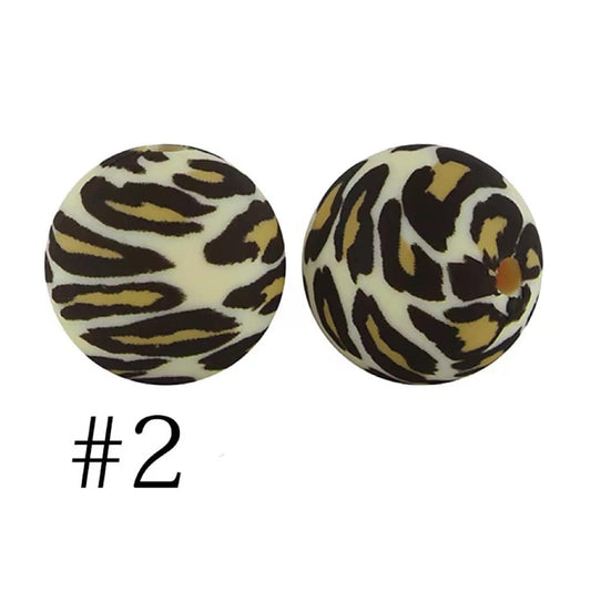 Jaguar Printed Silicone Beads Number 2