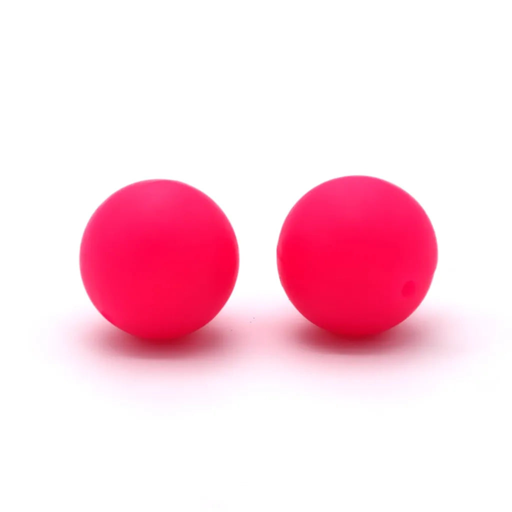 Silicone Beads, Solid Colors, 15 mm