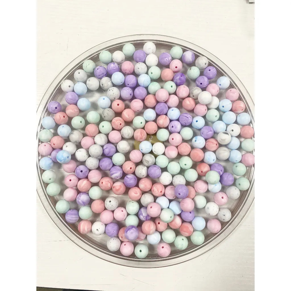 Silicone Beads, Solid Colors, 15 mm