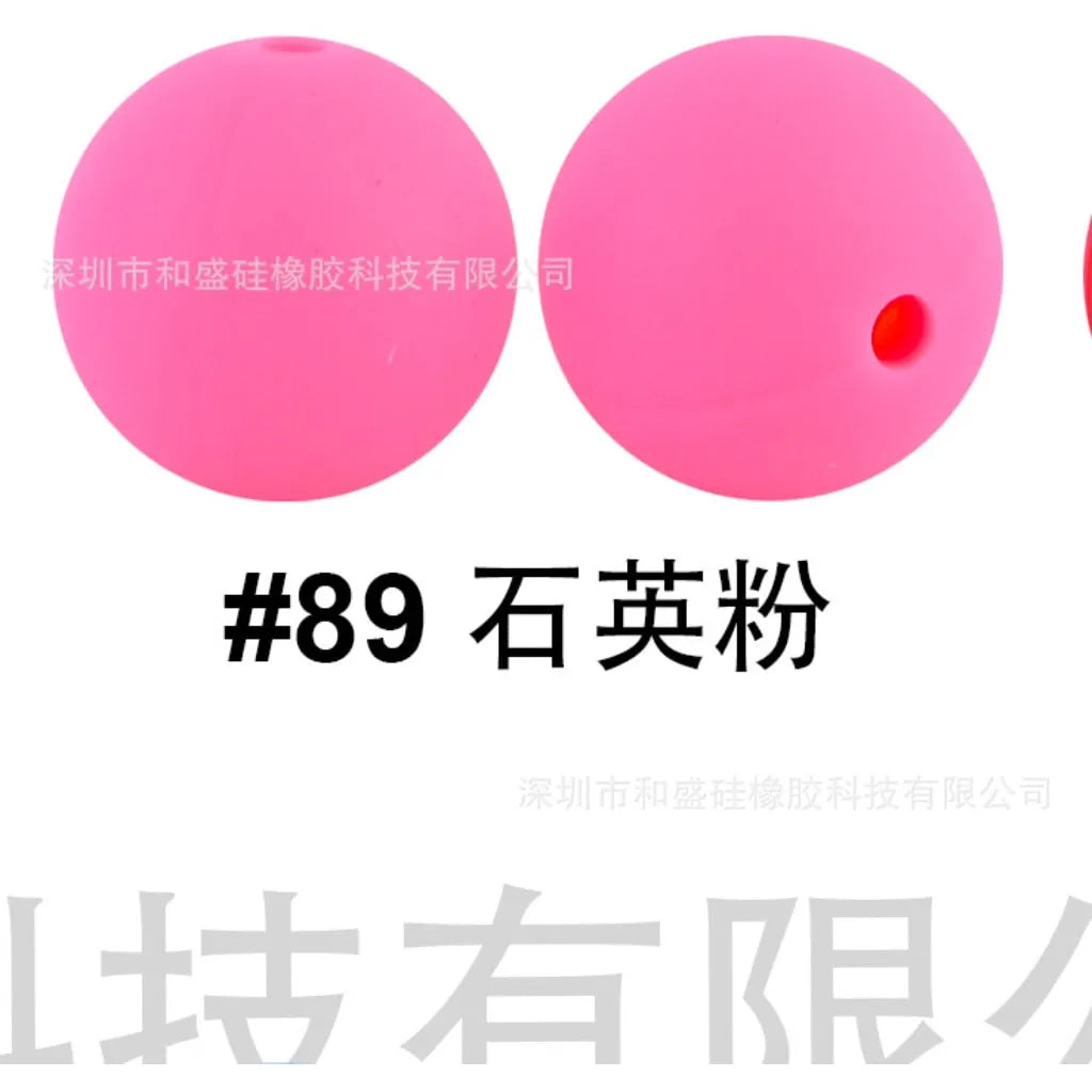 Silicone Beads, Solid Colors, 15 mm