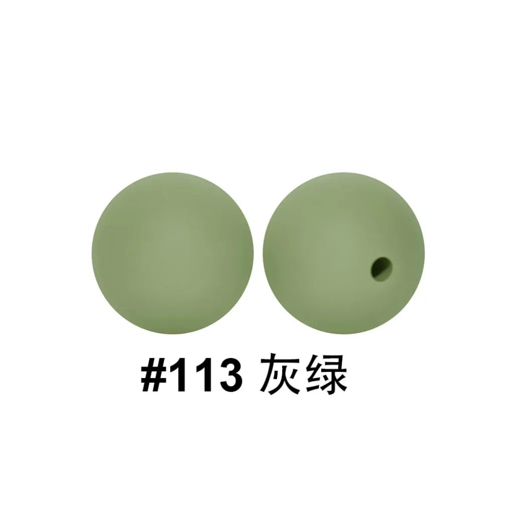 Silicone Beads, Solid Colors, 15 mm