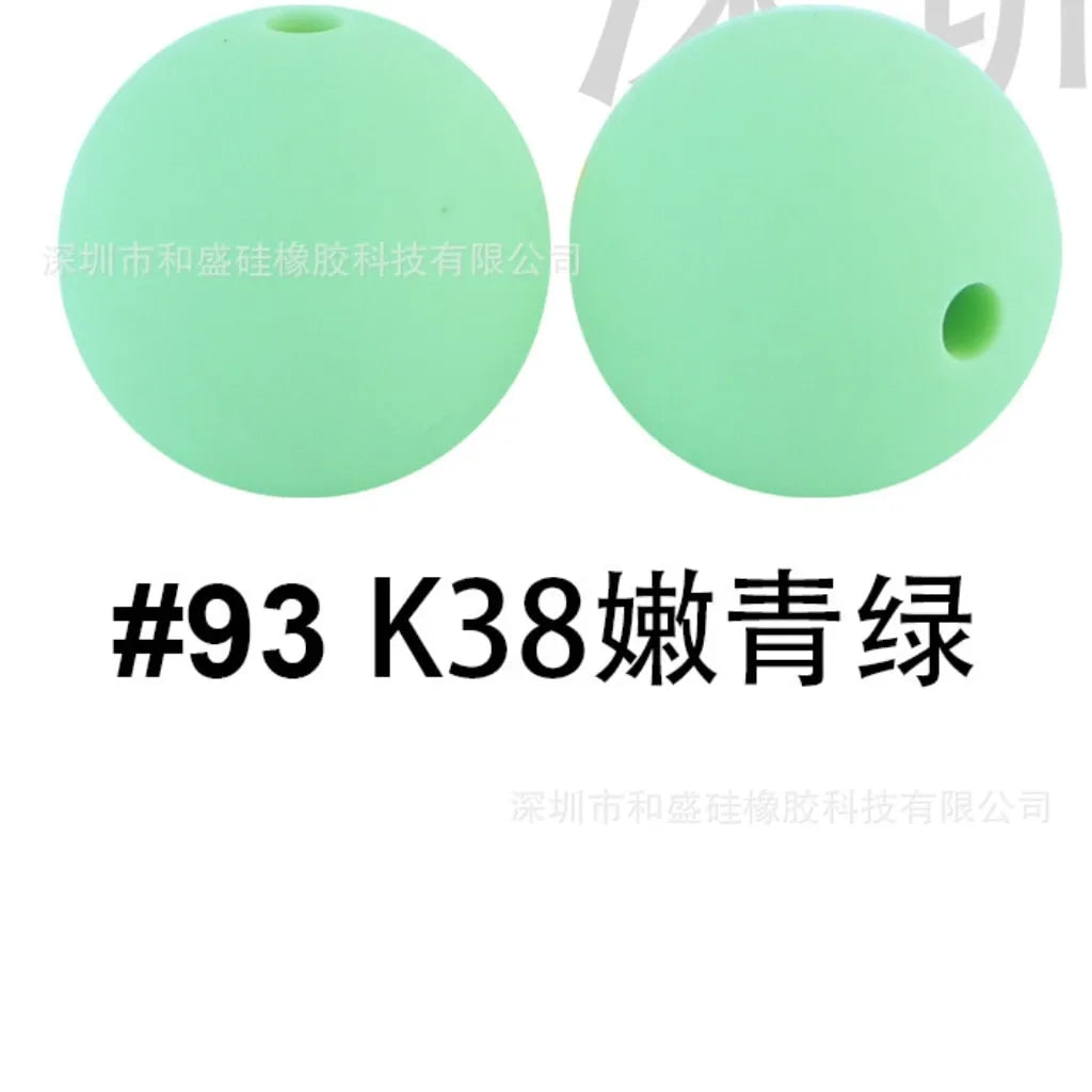 Silicone Beads, Solid Colors, 15 mm