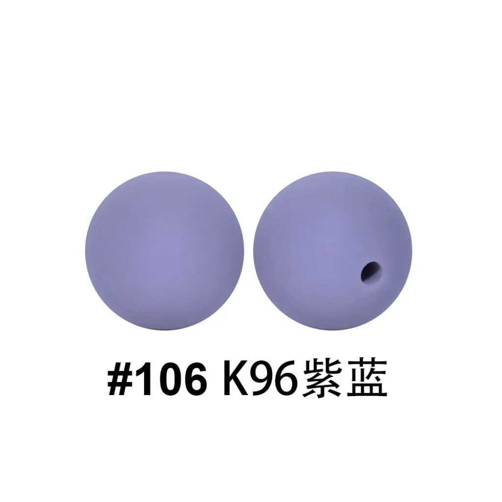Silicone Beads, Solid Colors, 15 mm