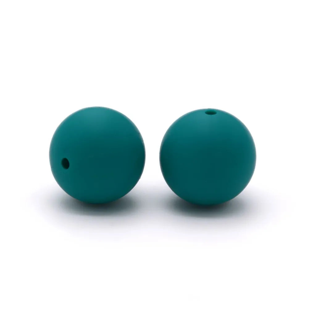 Silicone Beads, Solid Colors, 15 mm