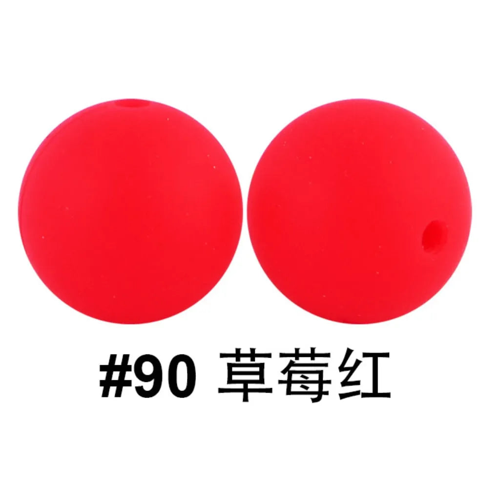 Silicone Beads, Solid Colors, 15 mm
